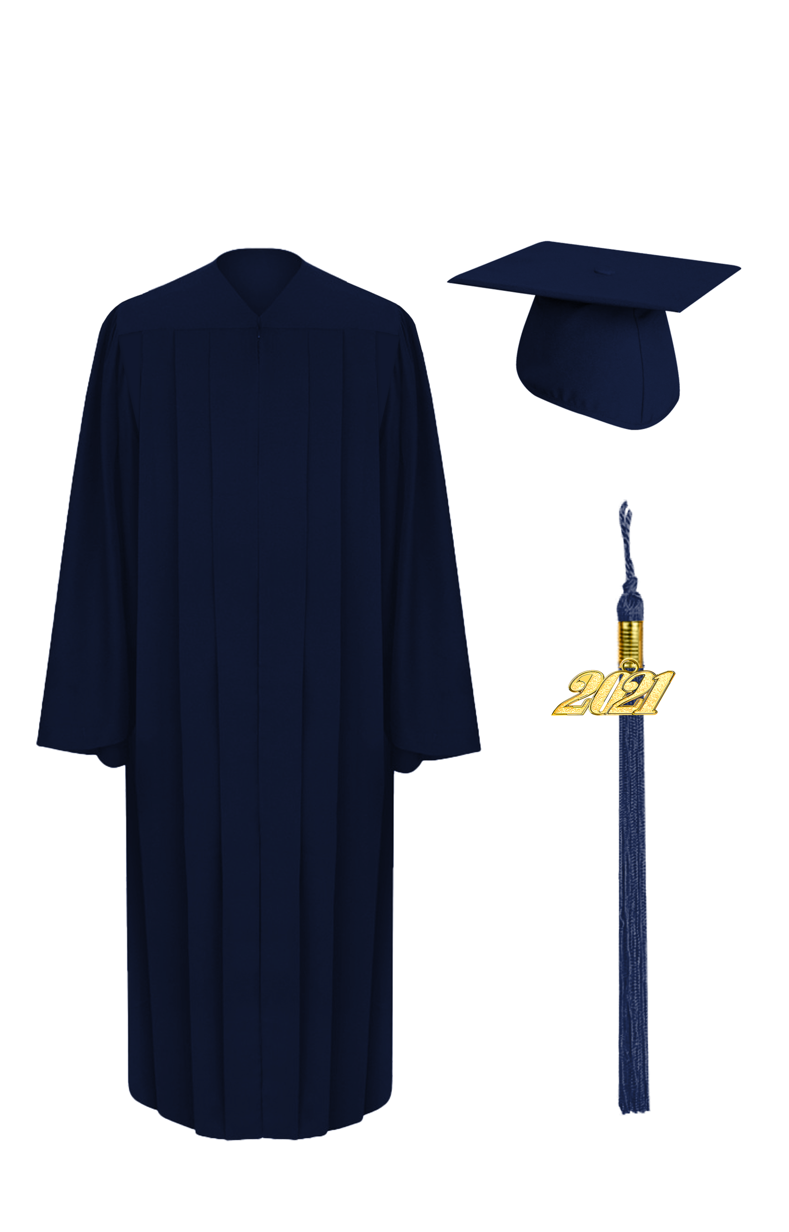 2024 Matte Royal Blue Cap and Gown W/ Matching Tassel Sizes 4'6 6