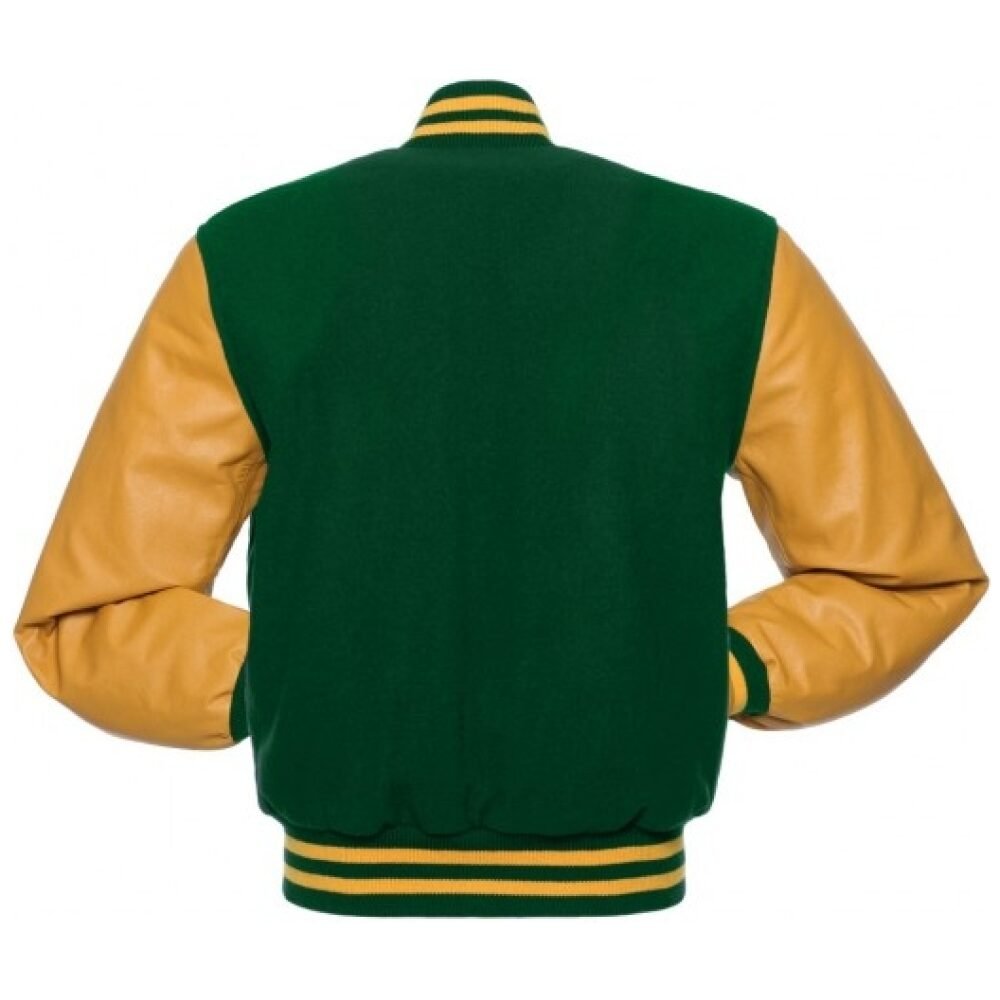 Kelly Green Wool Body Letterman Jacket
