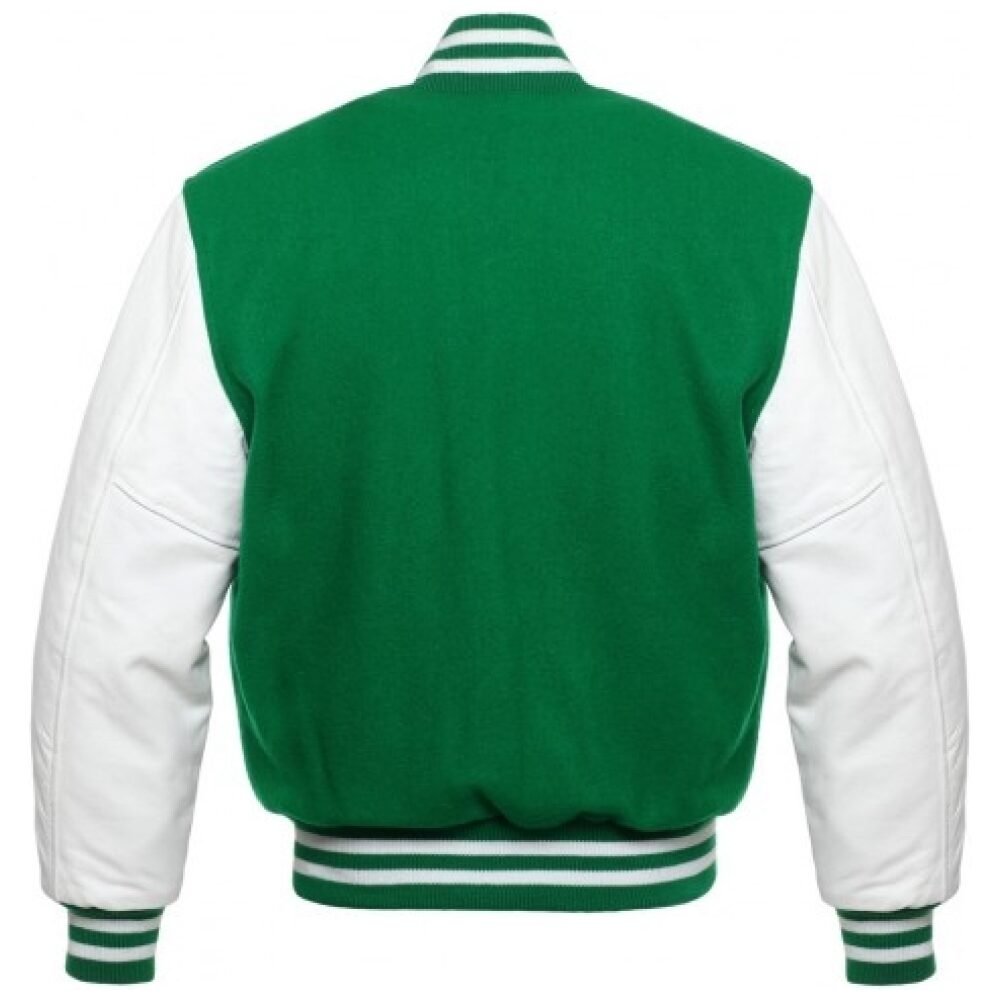 Custom Varsity Letterman Football Sports Jacket White Leather & Bright  Kelly Green Wool Grad Year Lettering Premium Lettercustom® Handmade 